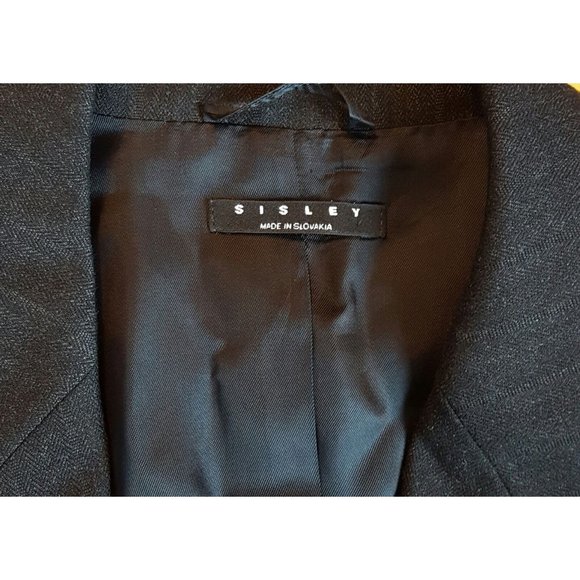SISLEY womens one button two pocket dark gray professional blazer sz 6 sz 40‎ - Picture 3 of 3